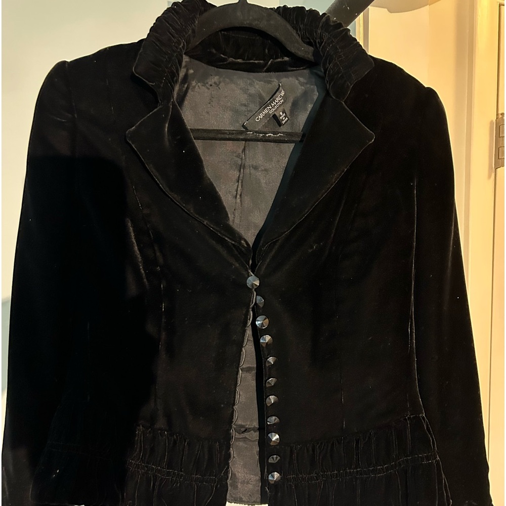 Vintage Carmen marc valvo velvet jacket with buttons
